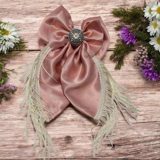 Satin Fringe Hair Bow