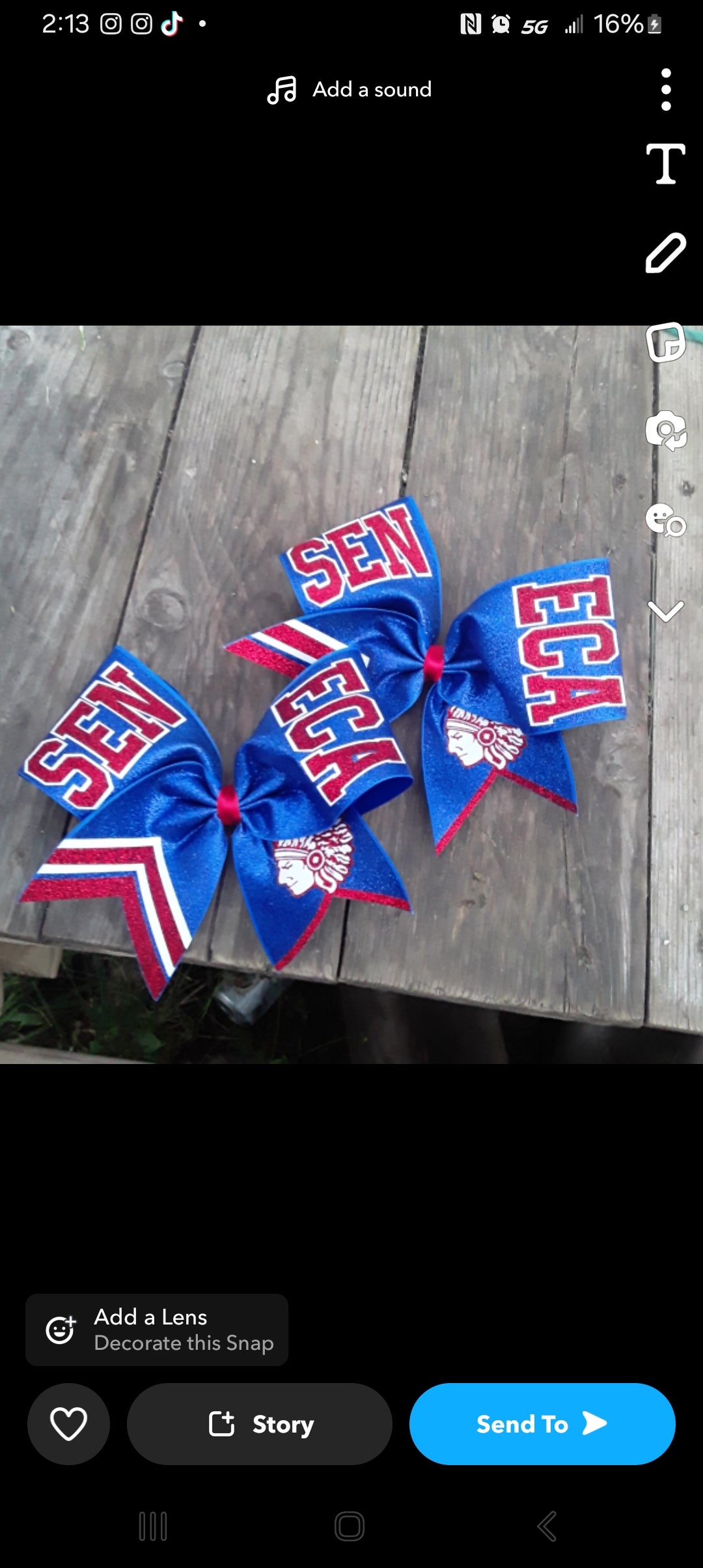 SEN ECA Cheer Bow- Blue