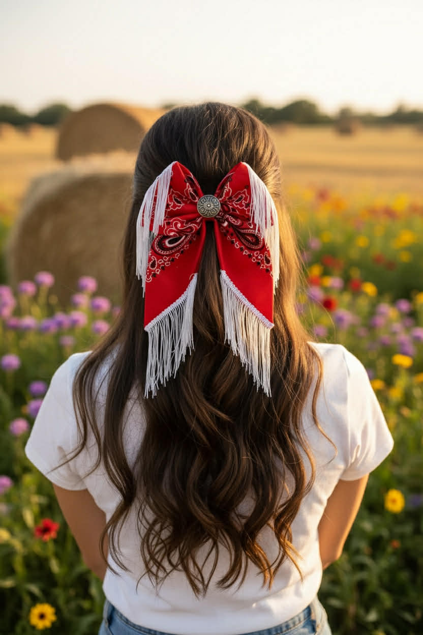 Bandana Bow with Fringe
